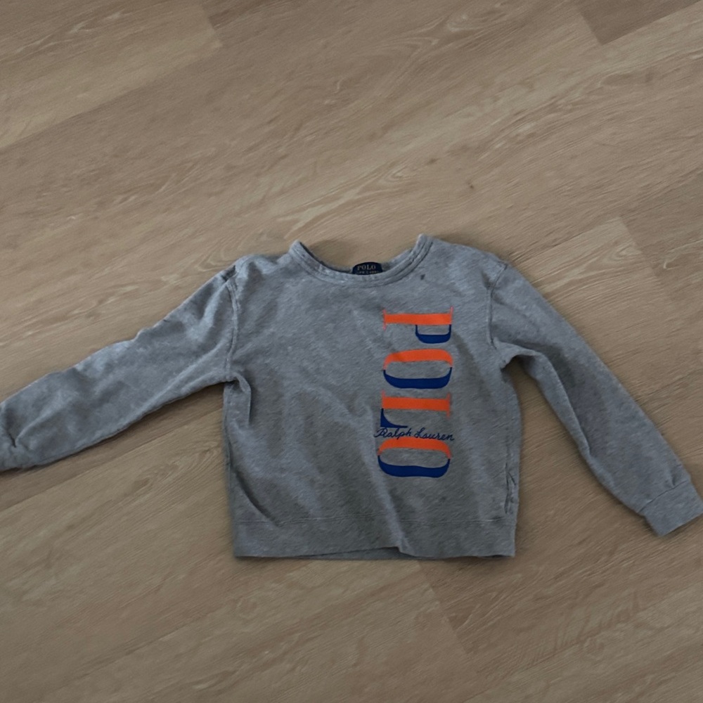 Polo by Ralph Lauren Kids Gray Sweatshirt with Orange and Blue Logo